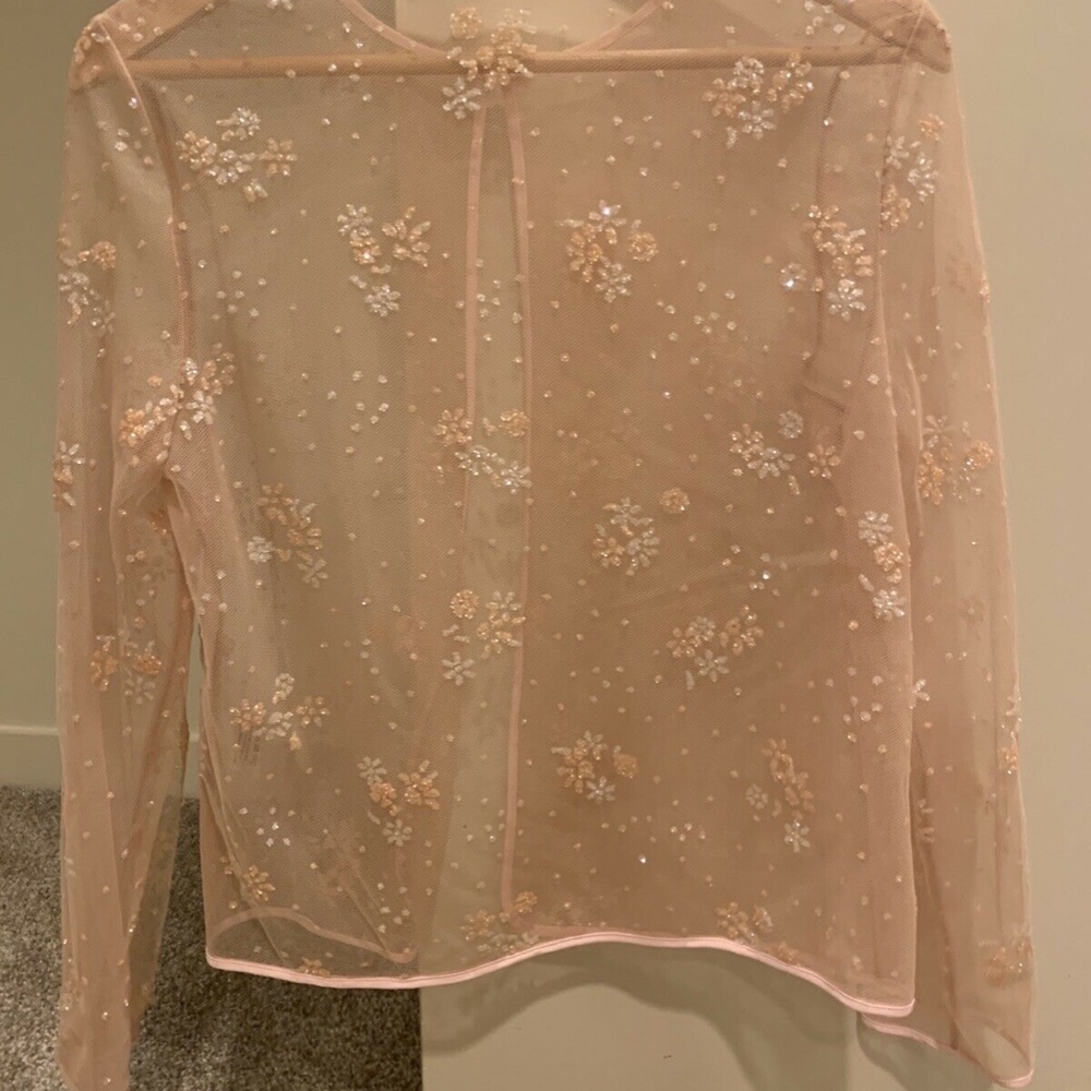 MARY KATRANTZOU Jacket Cardigan Dressy Pink Sheer - Picture 5 of 7